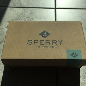 kids sperry shoe size 2 blue and brown